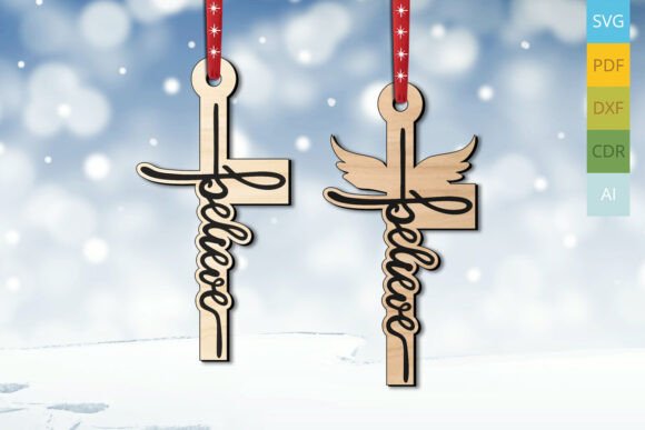 Believe Jesus Christ Cross Christmas SVG