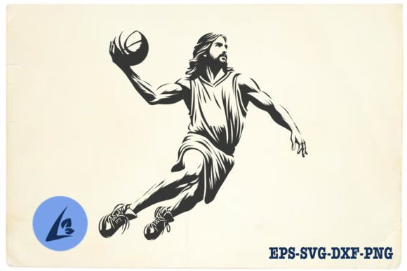 Funny Jesus Basketball SVG Clipart 16