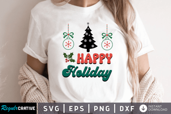 Happy Holidays SVG DESIGN: Retro Christmas Graphics for Crafts