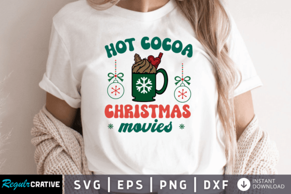 Hot Cocoa Christmas Movies SVG Graphics for Crafts
