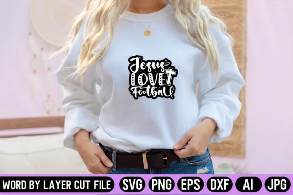 Jesus Love Football Sticker SVG Design