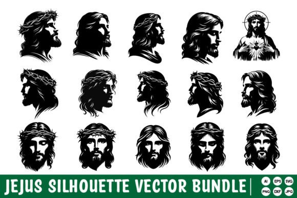 Jesus Silhouette Bundle Design for Crafts & Graphics